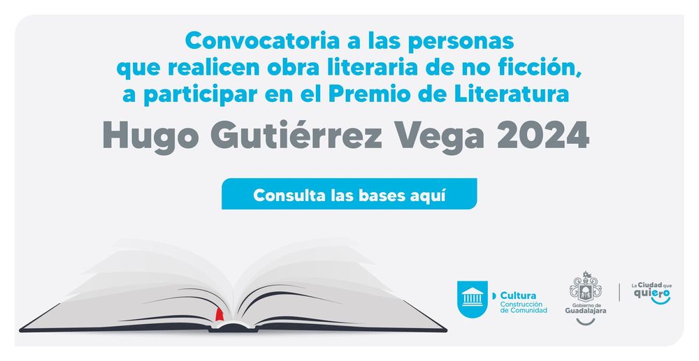 CONVOCATORIA PREMIO DE LITERATURA HUGO GUTIÉRREZ VEGA.  EDICIÓN 2024