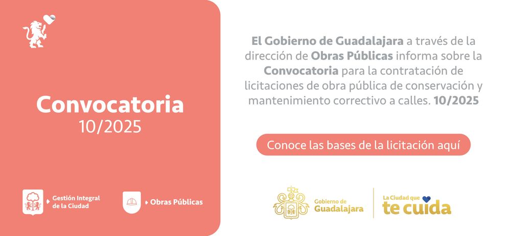 Convocatoria de licitaciones de obra pública para conservación y mantenimiento correctivo a calles.