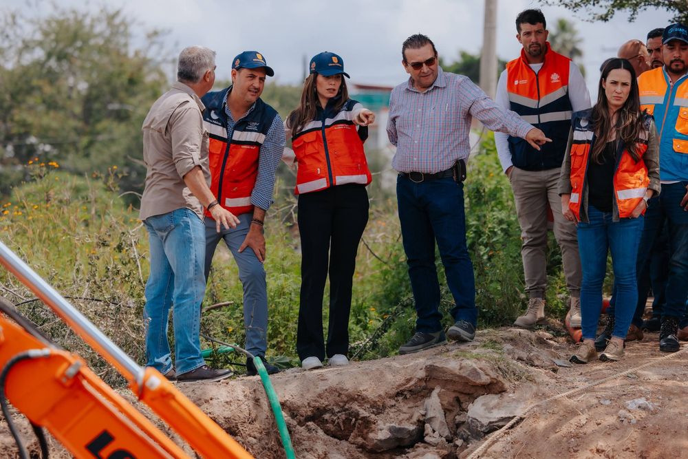 Supervisa Vero Delgadillo avances de la reparación del socavón de Reyes Heroles
