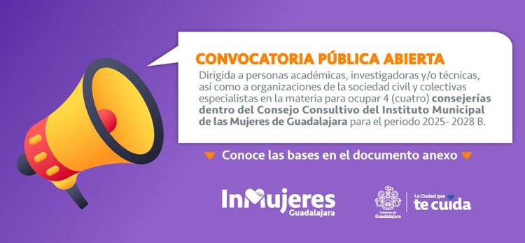 Convocatoria para la integración del Consejo Consultivo del Instituto Municipal de las Mujeres de Guadalajara